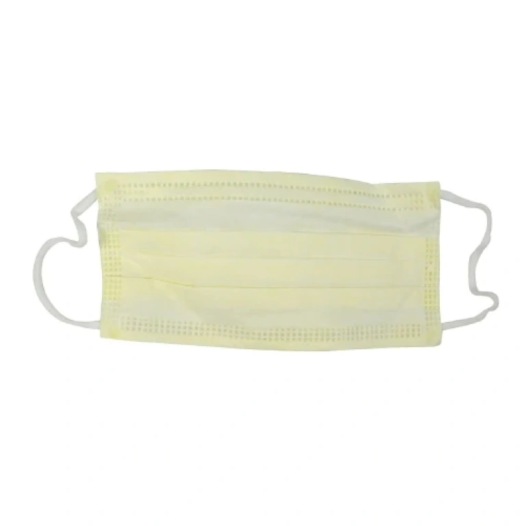 Cardinal #AT70021 Procedure Mask Cardinal Health™ Pleated Earloops One Size Fits Most Yellow NonSterile ASTM Level 1 Adult
