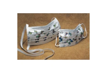 Cardinal #AT771212 Procedure Mask Cardinal Health™ Pleated Earloops Child Size Kid Design (Dancing Bandages) NonSterile Not Rated Pediatric