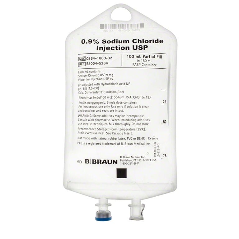 B. Braun 0.9% Sodium Chloride Injection USP, 100 mL Fill in 150 mL PAB