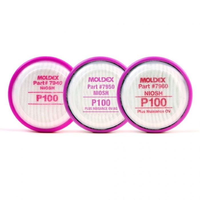 7950 Moldex P100 Plus Nuisance Level Organic Vapor & Acid Gas Relief Particulate Filter Disks