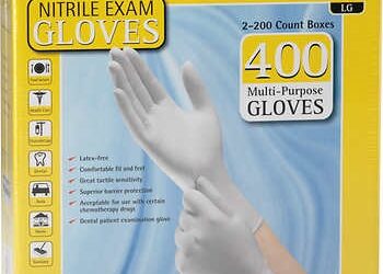 Hand -E Nitrilemedical Exam Gloves Smoke Grey 400/Box Large