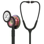 3M 5870 Littmann Classic III Monitoring Stethoscope Rainbow-Finish Chestpiece Black Stem and Headset Black Tube 27 Inch EACH