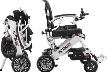 Intelligent Lightweight Foldable Electric Wheelchairs, Compact (Net Weight 43 lbs) Power Wheelchair, Portable Folding Carry Wheelchair, Durable Wheelchairs (12.6 x 22 x 28)