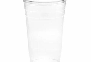 600 Set Disposable To Go Clear PET Plastic Cups without Flat Lids For Party 24oz