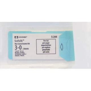 Covidien S244 Covidien S244 - SUTURE, SUTURE, SOFSILK, 3-0, PRE-CUT, S244, 36/BX - Image 1
