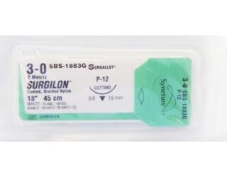 Covidien SBS1883G - Suture Surgilon Nylon Wht P12 3-0 18" 12/BX