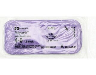 Covidien SL691 - Suture Polysorb Undyed C-13 4-0 30" 36/BX