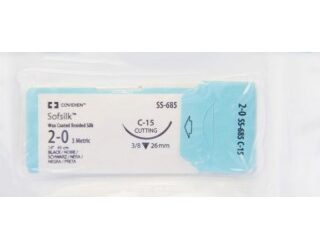 Covidien SS685 - Suture Sofsilk Silk Black C-15 2-0 18" 36/BX