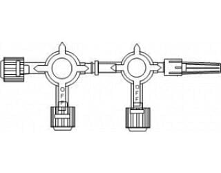 ICU Medical B4100 - STOPCOCK, 2 GANG, 3 WAY, ROT LUER, 50/CS