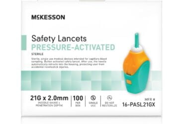 McKesson 16-PASL21GX Safety Lancet 21 Gauge Retractable Pressure Activated Finger 2000/CS