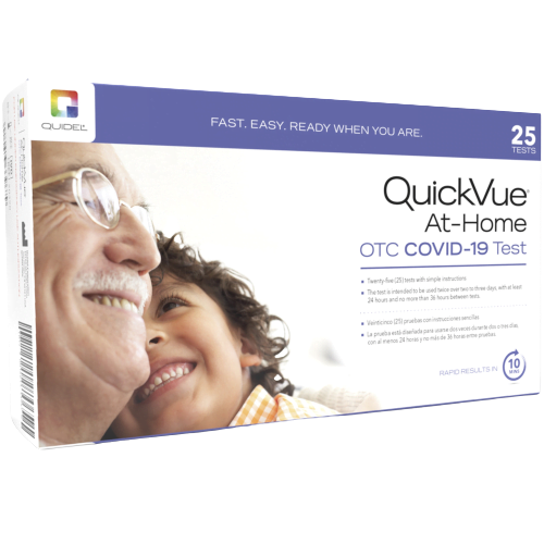 Quidel 20398 Test Kit QuickVue At-Home OTC COVID-19 Test 25 Tests CLIA Waived