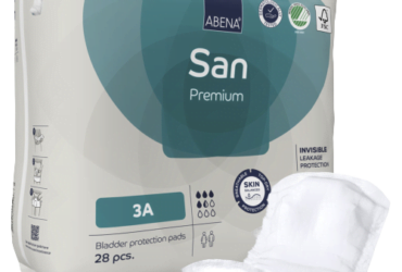 Abena 1000021305 Bladder Control Pad San Premium 4.3 x 12.9 Inch Moderate Absorbency Fluff / Polymer Core Size 3A (196/CS)