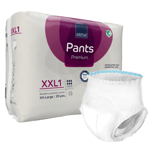 Abena 1999905360 Unisex Adult Absorbent Underwear Premium Pants XXL1 Pull On with Tear Away Seams 2X-Large Disposable Moderate Absorbency (80/CS)