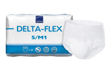 Abena 308891 Unisex Adult Absorbent Underwear Delta-Flex M1 Pull On with Tear Away Seams S/M Disposable Moderate Absorbency (80/CS)