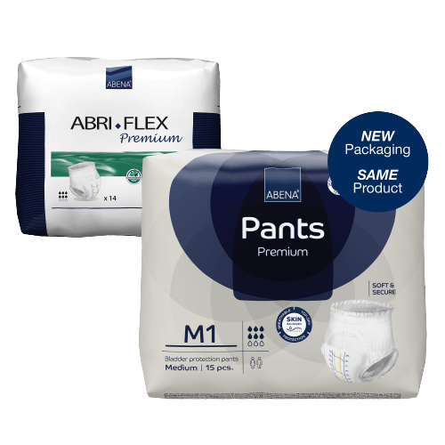 Abena 41083 Unisex Adult Absorbent Underwear Premium M1 Pull On with Tear Away Seams Medium Disposable Moderate Absorbency (84/CS)