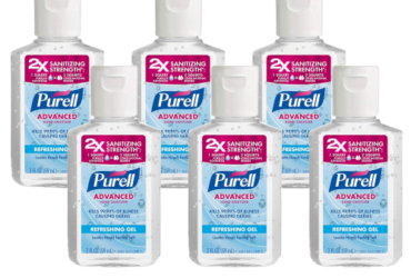 PURELL 3155-04-EC Advanced Hand Sanitizer Refreshing Gel Clean Scent 2 fl oz Travel Size Flip Cap Bottle (Pack of 6)