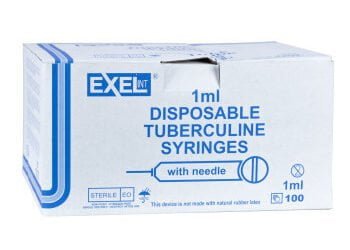 Exel 26044 Tuberculin Syringes with Luer Slip, 1cc with Needle, 25G x 5/8 in. Low Dead Space Plunger CS/1000