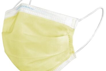 Halyard 47117 Procedure Mask Pleated Earloops One Size Fits Most Yellow NonSterile Not Rated CS/500