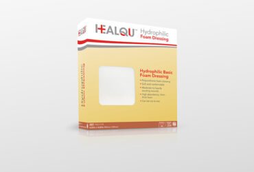 HealQu 9021710 Hydrophilic Foam Dressing, 4.25 in. x 4.25 in. BX/10