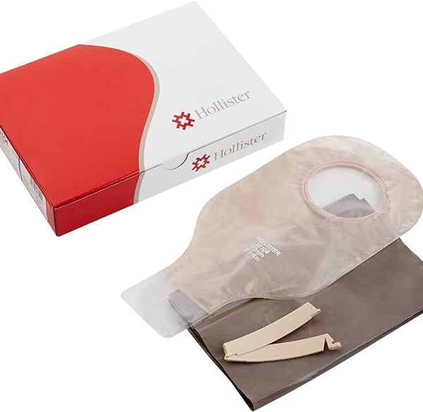 Hollister 18104 New Image Drainable Pouch, Transparent, 2¾ in. Flange, Standard, Blue BX/10