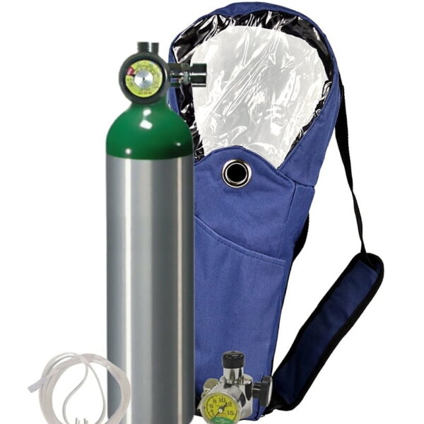 Portable Oxygen Cylinder Tank Kit with Shoulder Bag Holder - Oxy-Uni-Pak