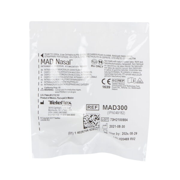 Teleflex MAD300 Intranasal Mucosal Atomization Device LMA™ MAD® Nasal Device Without Syringe, 1.65 Inch Length, 0.17 Inch Tip Diameter BX/25