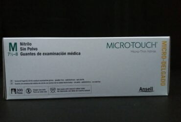 ANSELL HEALTHCARE 6034312 MICRO THIN NITRILE PF EXAM GLOVES, MED CS3000