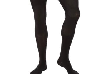 114068 BSN STOCKINGS THIGH 30-40 CT SILICONE PETITE BLACK SM