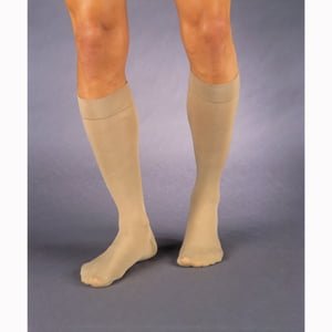 114811 STOCKINGS COMPRESSION KNEE CLOSED TOE FULL CALF BEIGE XL