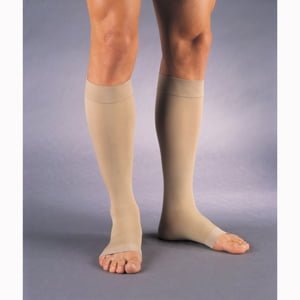 114801 STOCKINGS COMPRESSION KNEE OPEN TOE BEIGE MEDIUM