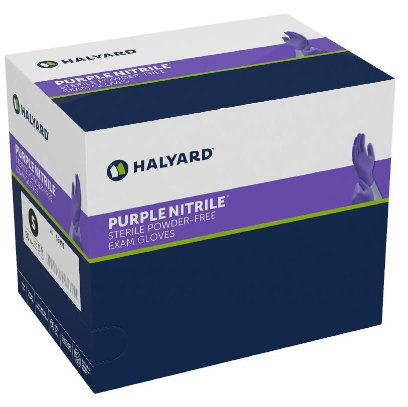 71iI-H0QVZL._AC_SX679_PIbundle-4,TopRight,0,0_SH20_ HALYARD HEALTH 55091 PURPLE NITRILE EXAM GLOVES SMALL, POWDER-FREE, CS200 - Image 1