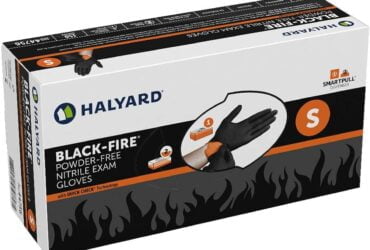 HALYARD HEALTH 44756 BLACK FIRE NITRILE EXAM GLOVES, SM CS1500
