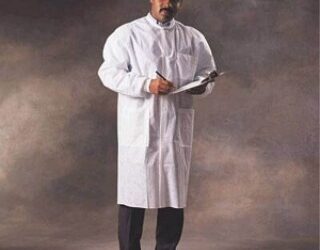 10022 HALYARD 3 LAYER BASIC PLUS LAB COAT, WHITE, LG CS25