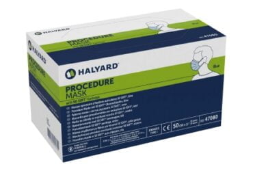 HALYARD HEALTH 47080 PLEATED PROCEDURE MASK W/ EARLOOPS, NONSTERILE CS500
