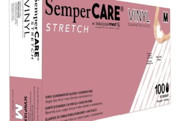 SCVNP103	SEMPERCARE VINYL EXAM GLOVES, POWDER FREE, MED, CS1000