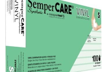 EVNP102	SEMPERMED SYNTHETIC VINYL EXAM GLOVE, PF, SIZE SMALL, CS1000
