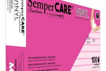 EVNP103	SEMPERMED VINYL EXAM GLOVE, PF, SZ MED, CS1000
