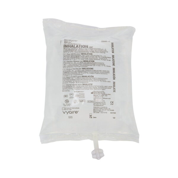 2D0737 VYAIRE STERILE WATER BAG, 2000 ML, INHALATION USP, 6/CS