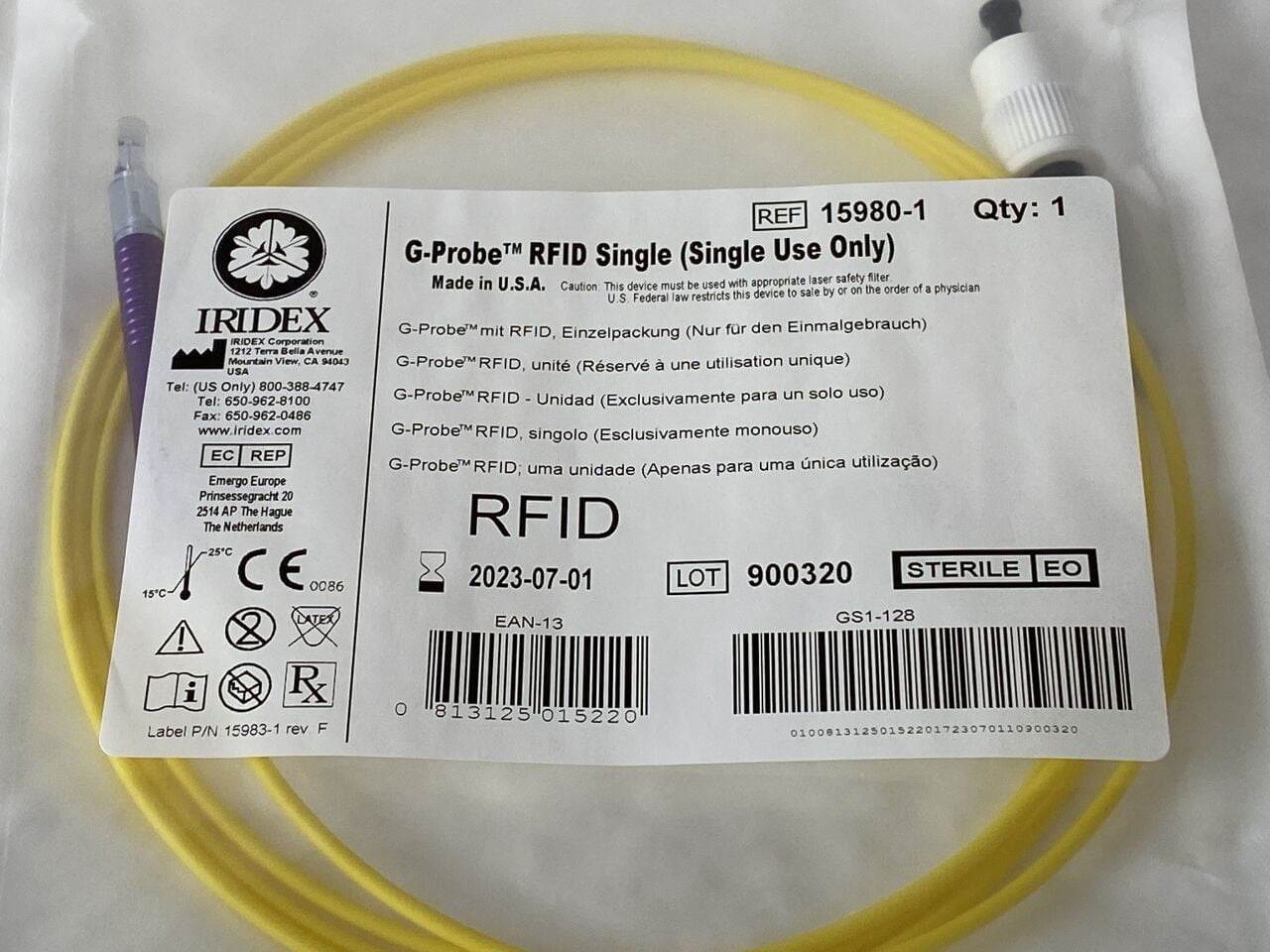 IRIDEX 15980-1 G-Probe RFID Single 15980-1 IRIDEX 15980-1 G-Probe RFID Single 15980-1