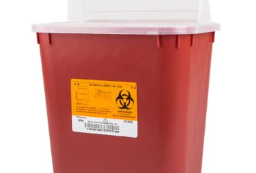 8704	FLAT LID NON STACK SHARPS CONTAINER, RED, 2GAL