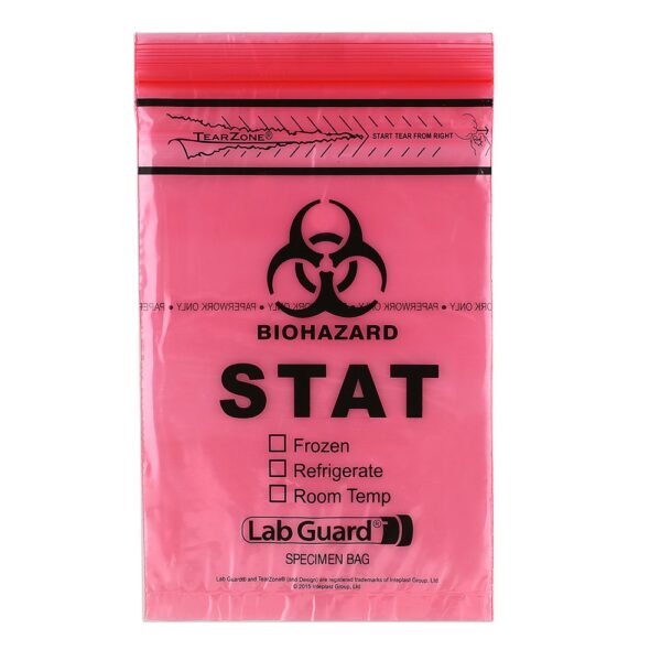 4001 INTEPLAST “STAT” TRANSPORT BAG W/ BIO SYMBOL, 6″X9″ CS1000