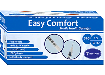 1898 EasyComfort Insulin Syringe 31g 1cc 5/16in