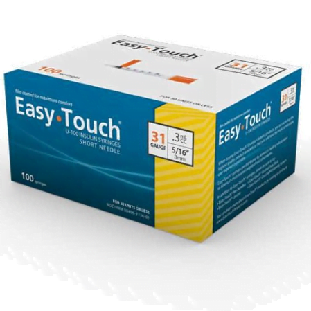 Easy Touch Syringe 3/10cc 31g 5/16 Length 8mm (831365), 100/box - 500/Case