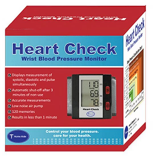1072 Home Aide Heart Check Wrist Blood Pressure Monitor