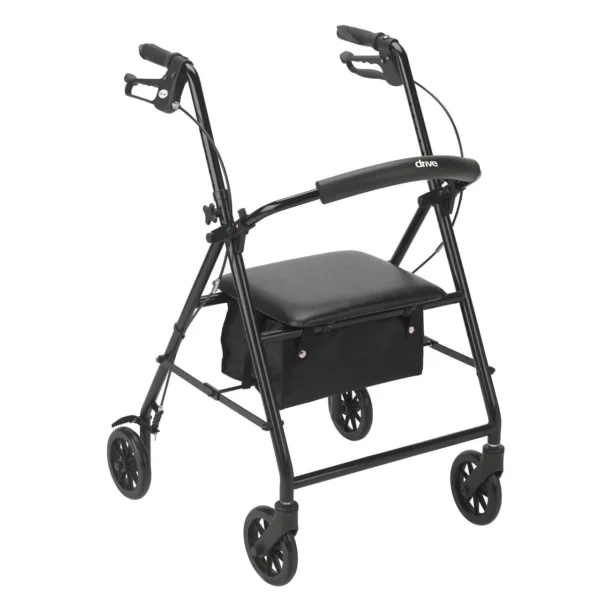 R800BK Drive Steel Rollator 6in Wheels 300lb Capacity Black