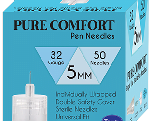 5526HA Home Aide Pure Comfort Pen Needles 32G 5mm 50cnt Pack of 2