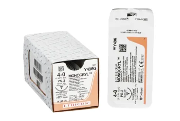 J & J HEALTHCARE	Y496G	SUTURE, MONCRYL UD 4-0 18" PS-2 (12/BX)