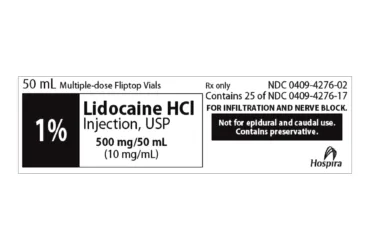 HOSPIRA WORLDWID	427602	LIDOCAINE HCL, MDV 1% 50ML (25/PK)
