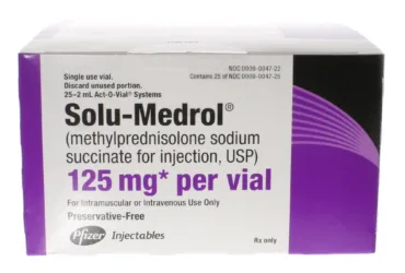 MCKESSON PHARMAC	9004722	SOLU-MEDROL, VL AOV 125MG/2ML 2ML (25/PK)