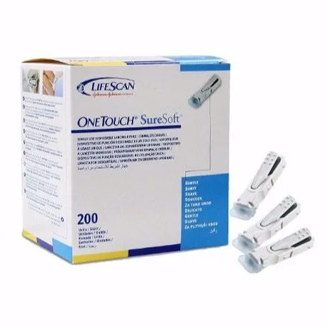 OneTouch SureSoft Regular Disposable Lancing Device 21G- Box of 200